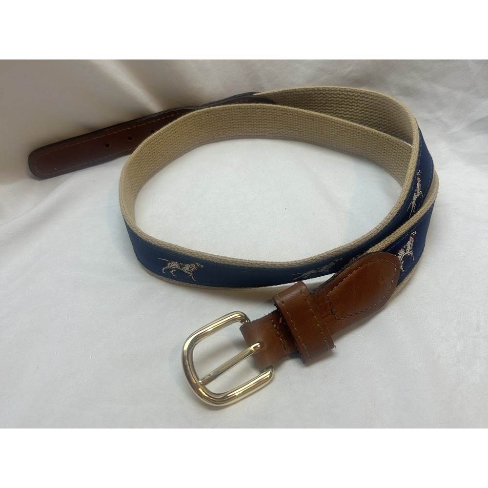 Zep Pro Pointer Dog Ribbon Belt With Leather Accents Size 40 Blue Classic